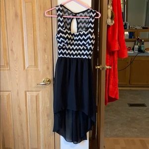 High/low black dress